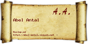 Abel Antal névjegykártya